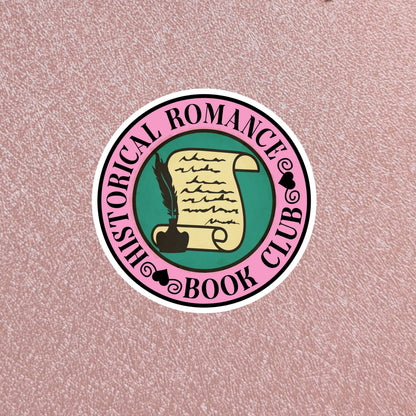 Historical Romance Sticker, Book Club Badge 3in Waterproof, Matte