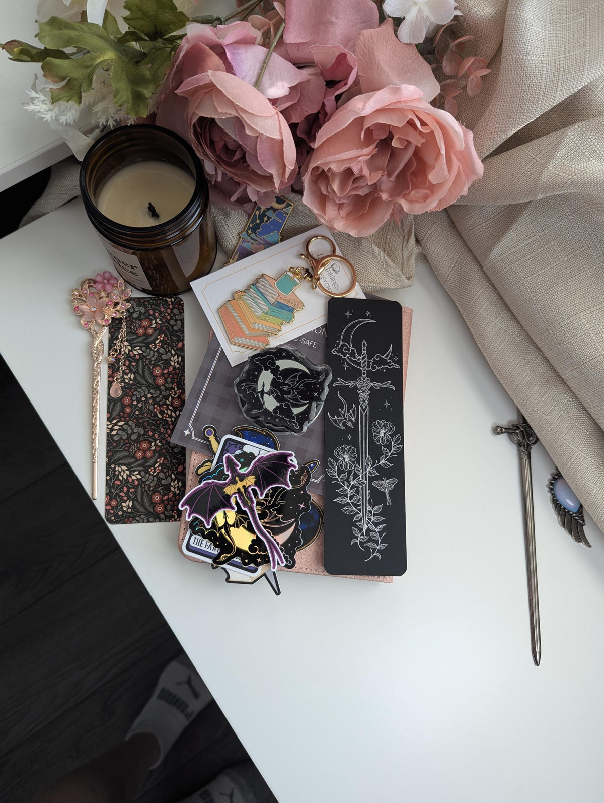 Here for the Slow Burn Kindle Grip & Sticker Bundle | MagSafe (Metal Ring Included) | Phone or E-Reader Handle Reader Gift