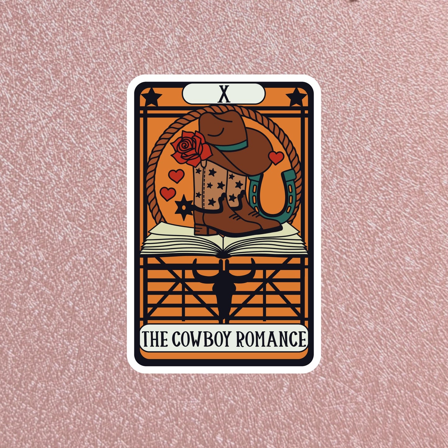 Cowboy Romance Sticker, 3" Waterproof Matte Decal, Dishwasher Safe