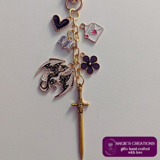 Dark Bookish Dragon Mini Kindle Charm