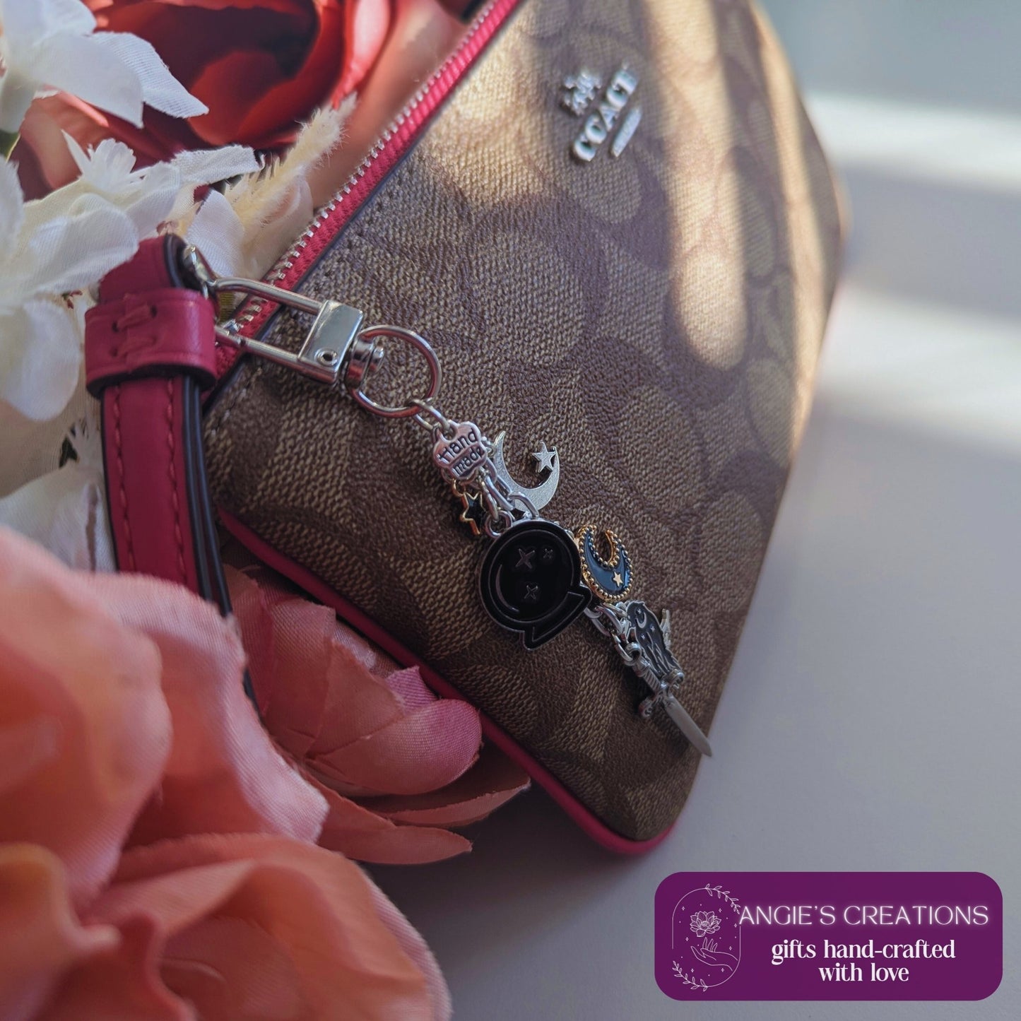 Witchy Alchemist Charm Keychain | Celestial Raven & Crystal Ball