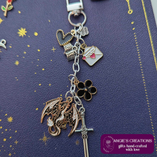 Dark Bookish Dragon Mini Kindle Charm