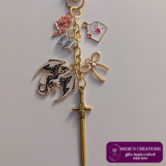 Pink Rose Romantasy Mini Kindle Charm