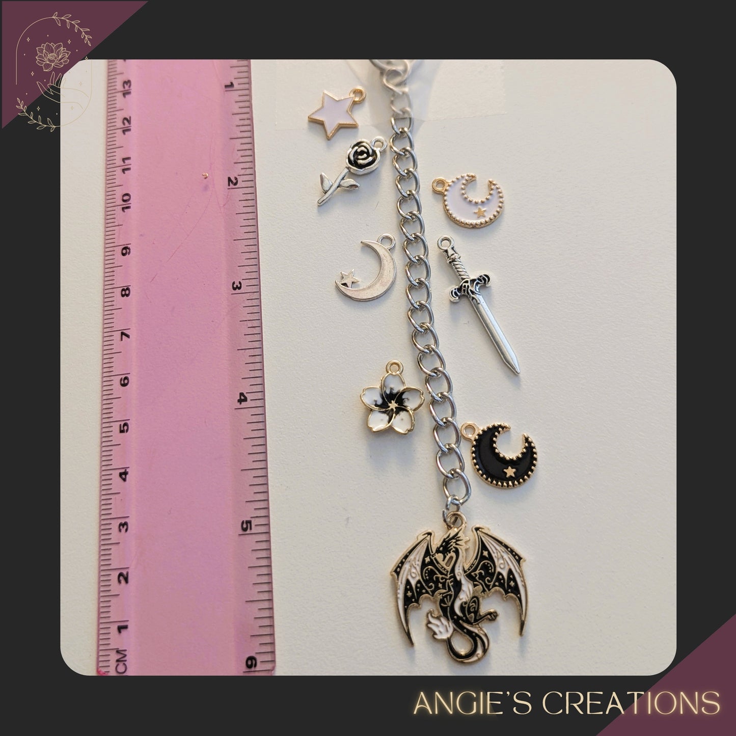 Handmade Fourth Wing Kindle Charm Chain or Dangle