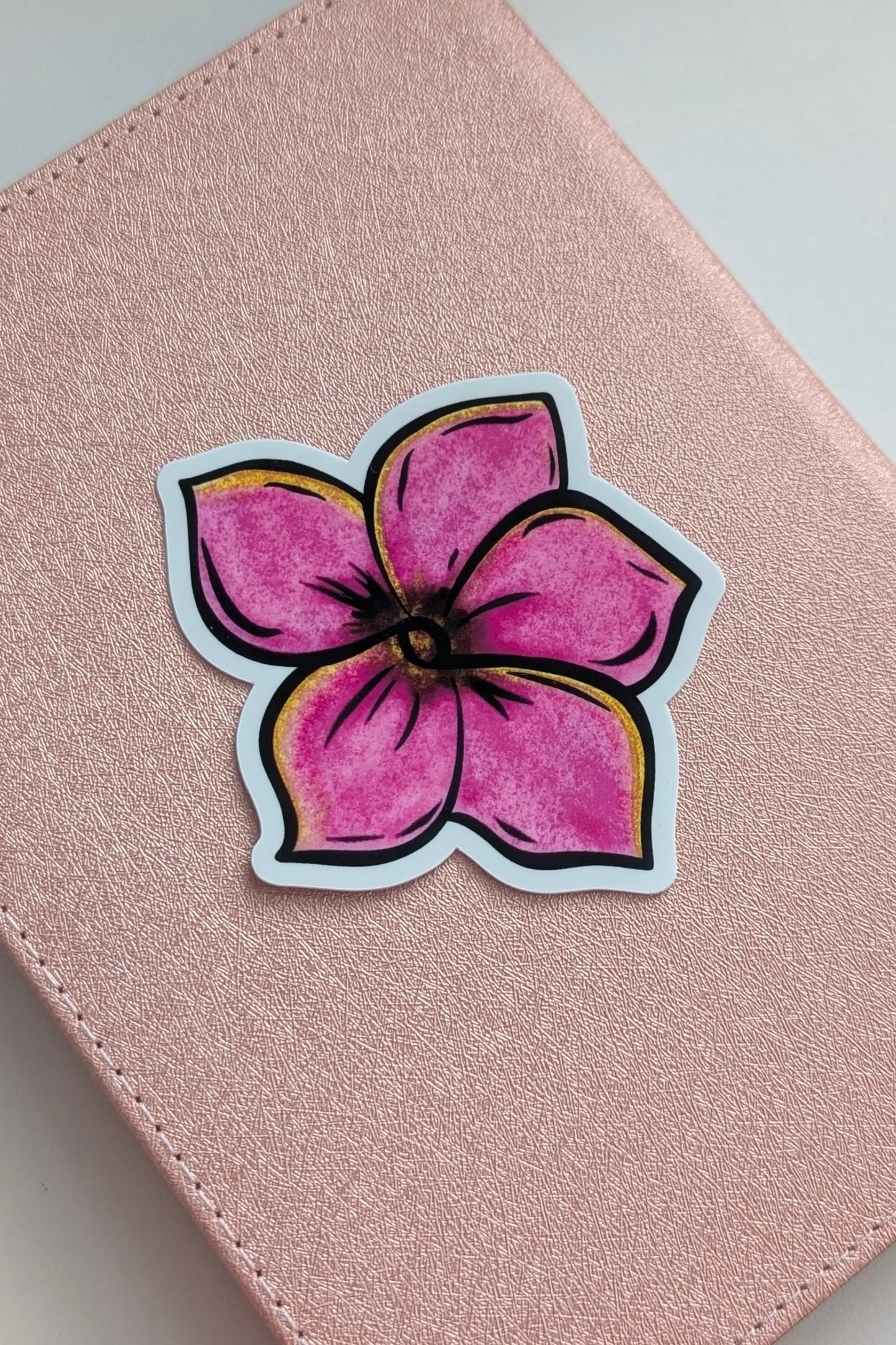 Pink Hand Drawn Flower Sticker | 2.8x3"