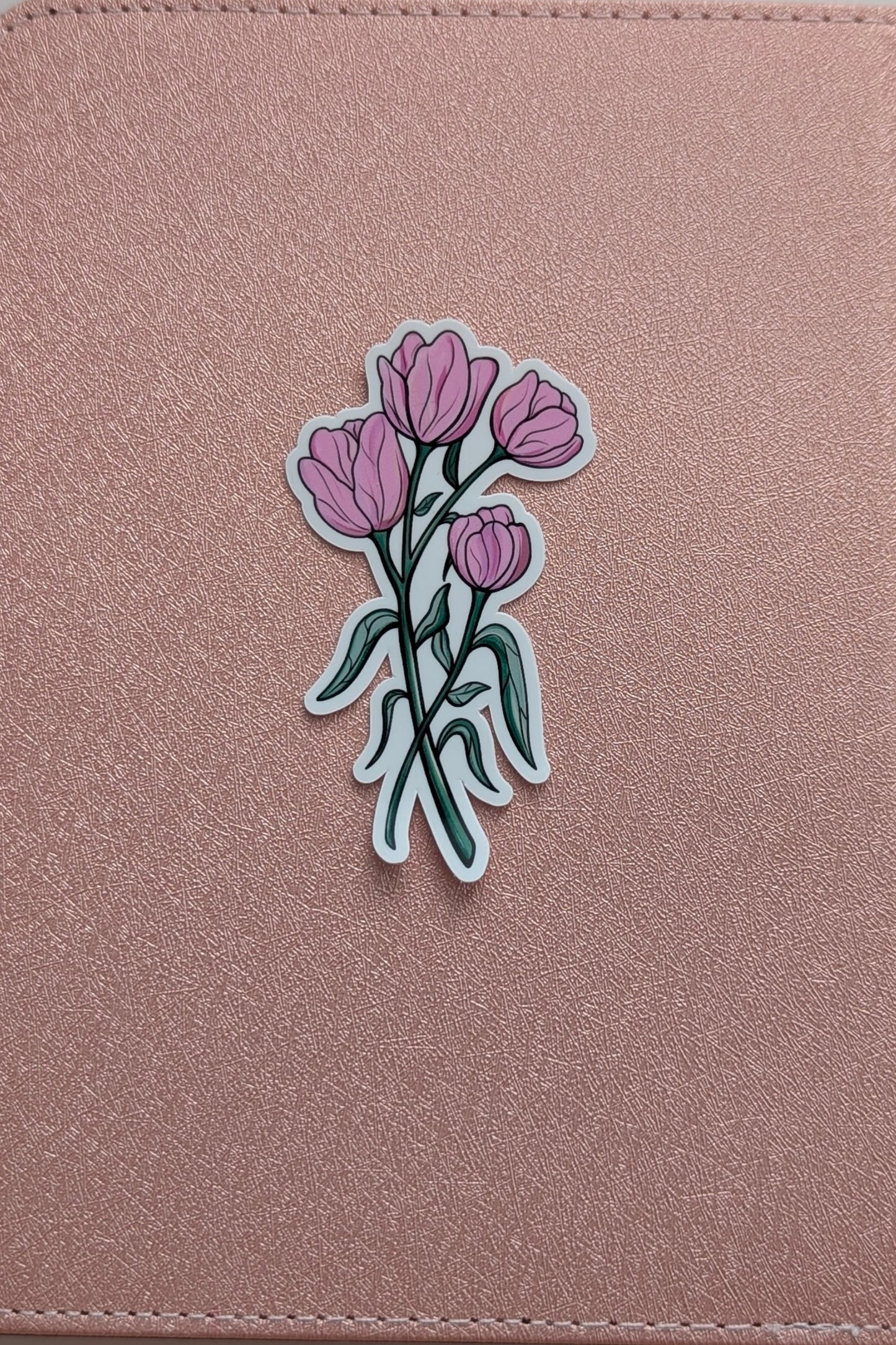Pink Summer Tulip Bouquet Sticker | 2.8x3"