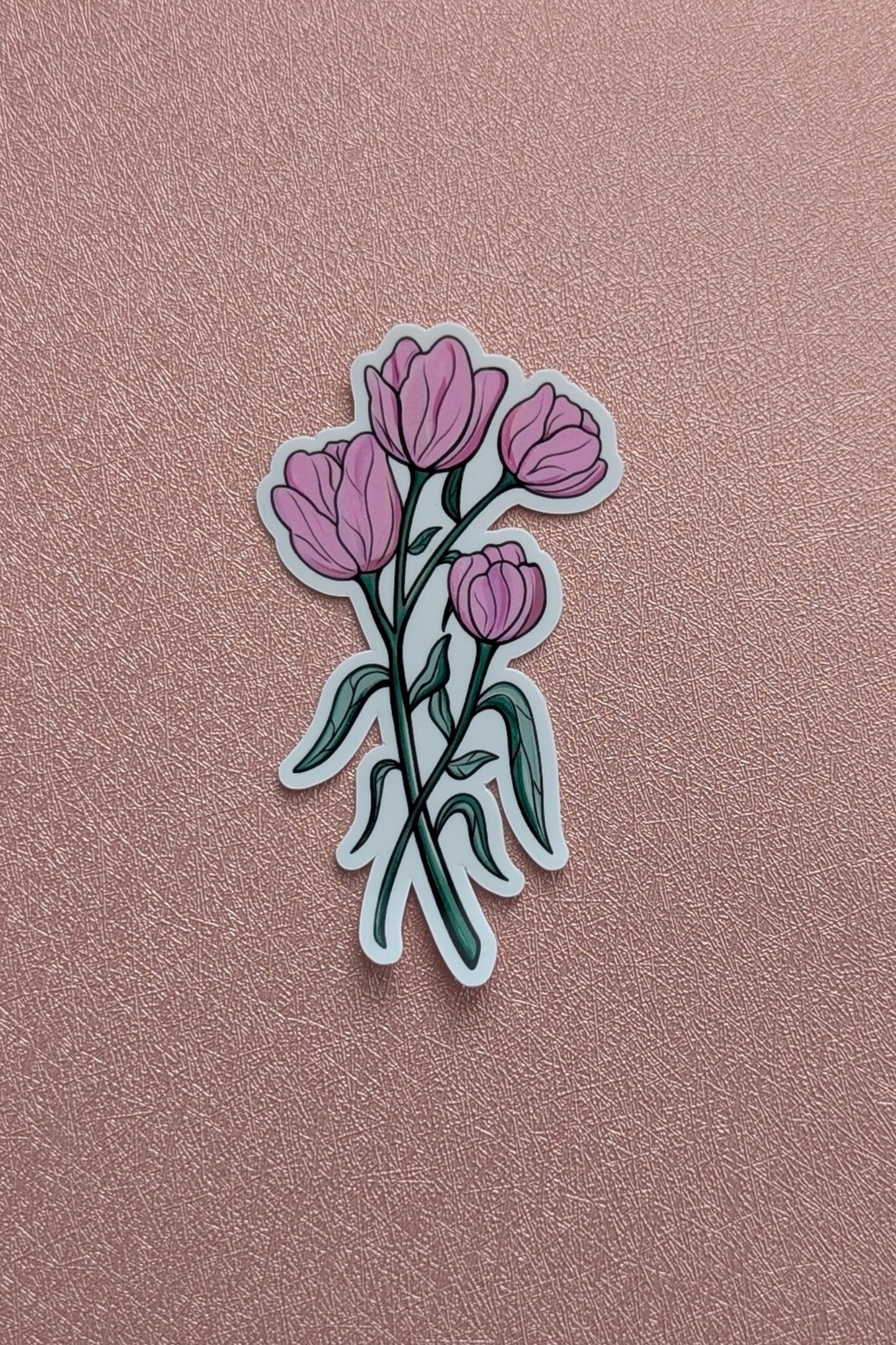 Pink Summer Tulip Bouquet Sticker | 2.8x3"