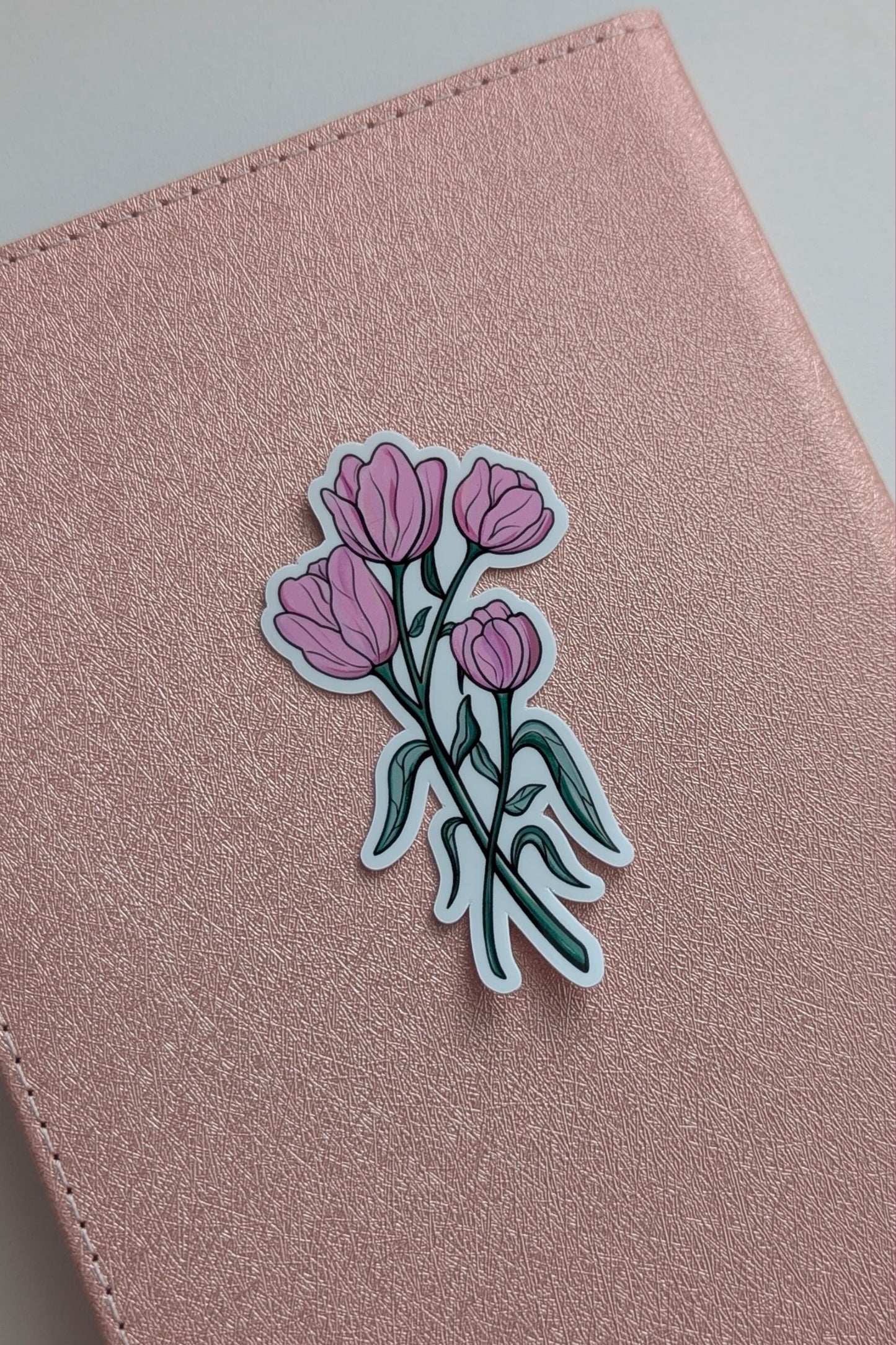 Pink Summer Tulip Bouquet Sticker | 2.8x3"