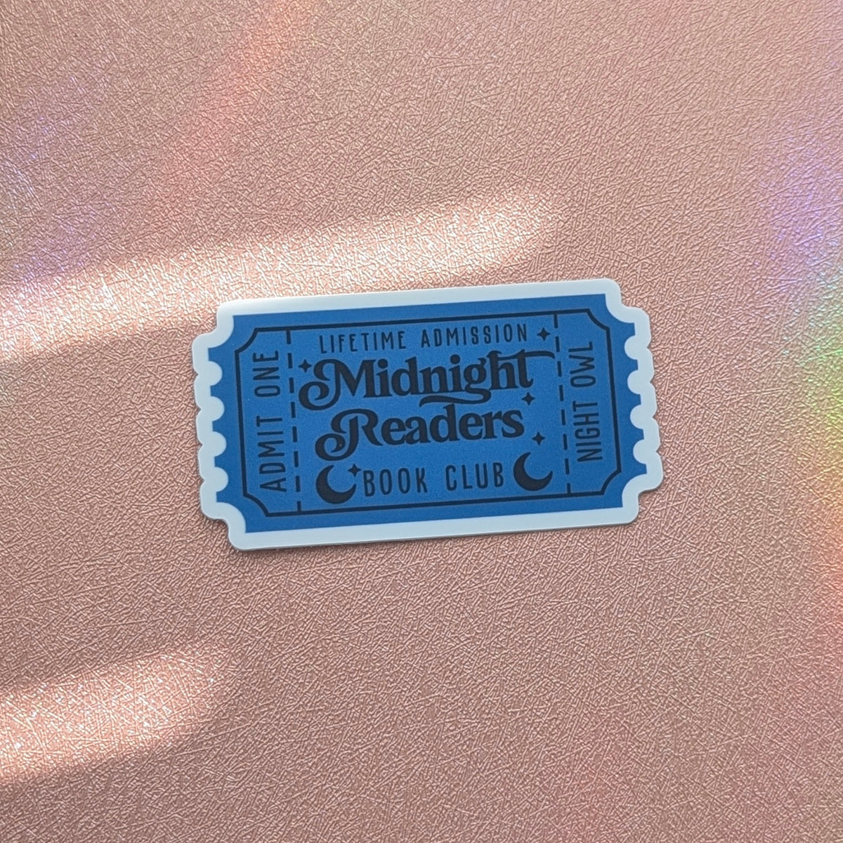 Midnight Readers Book Club Ticket Waterproof Sticker