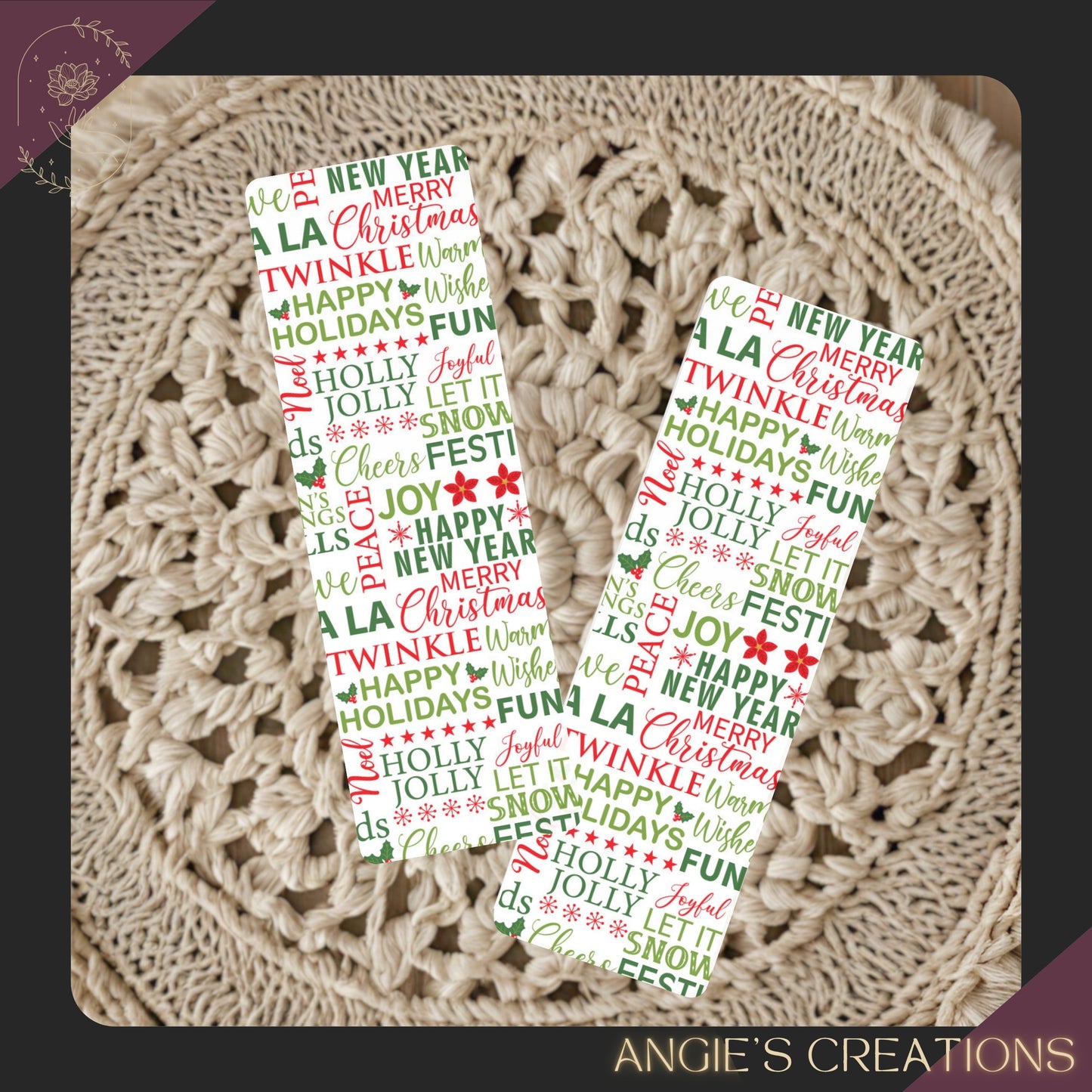 Holiday Sayings Soft Touch Matte Bookmark