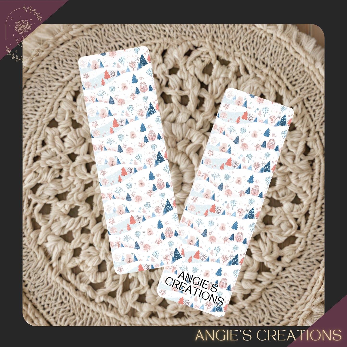 Winter Trees & Snowy Hills Soft Touch Matte Bookmark