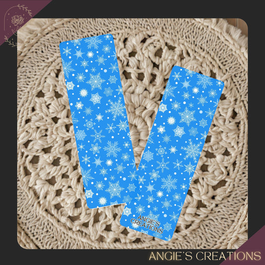 Winter Blue Snowflake Soft Touch Matte Bookmark