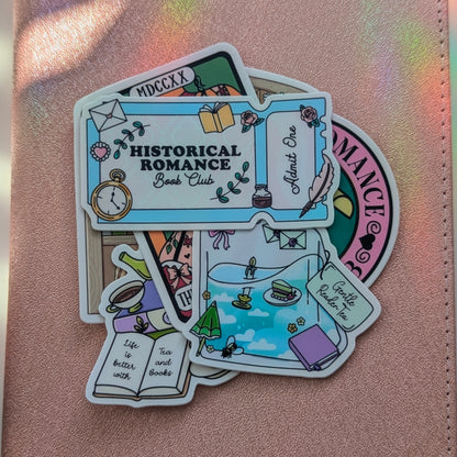 Historical Romance Bookshelf Waterproof Sticker