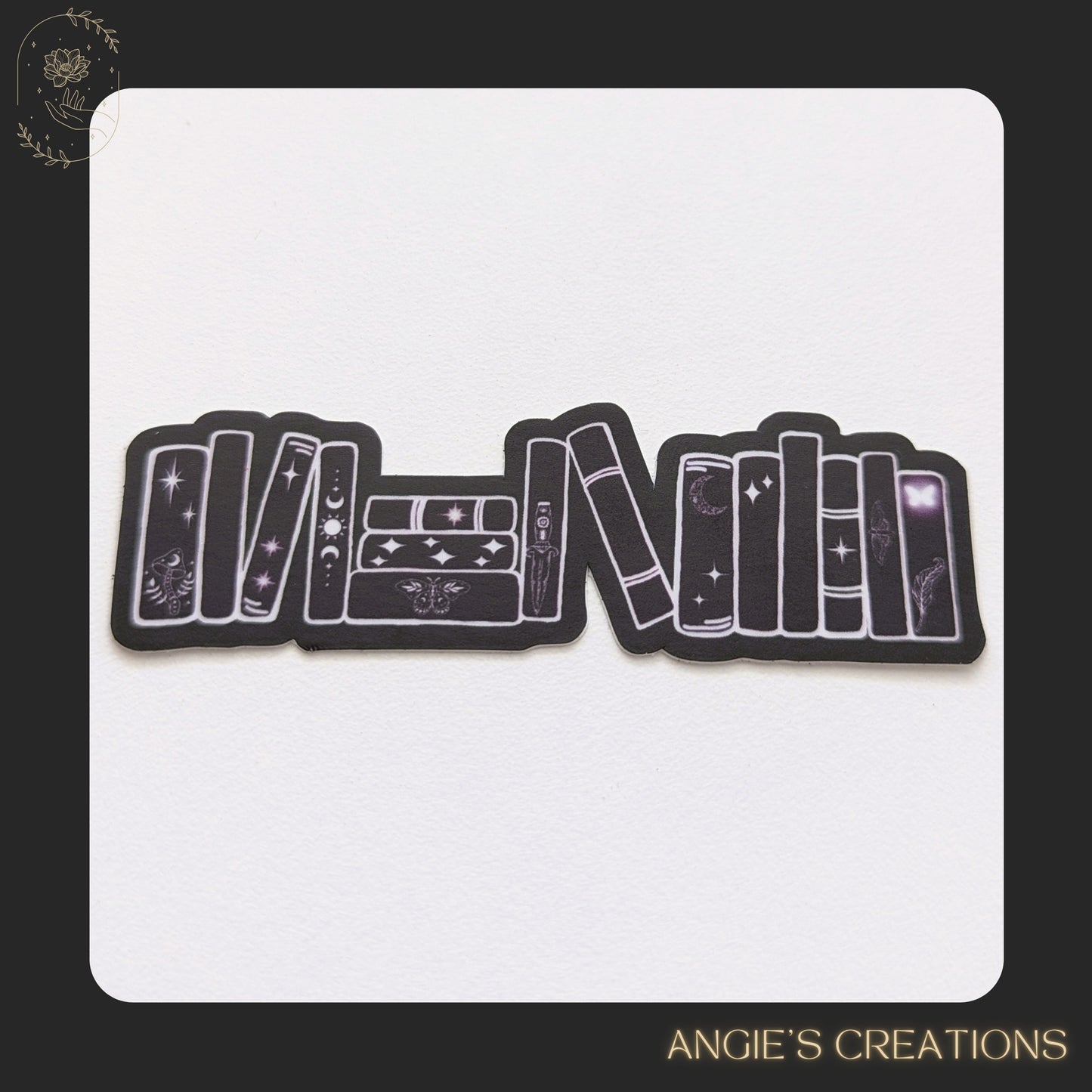 Dark Bookshelf Vinyl Sticker or Magnet -Multiple Colours