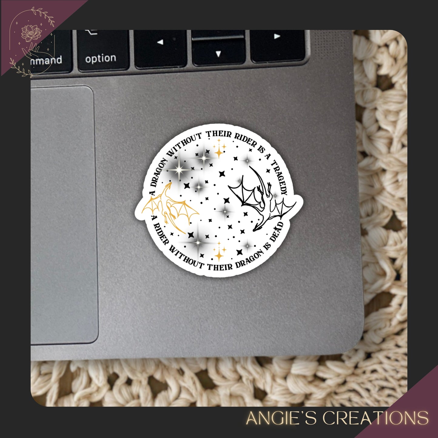 A Dragon without a Rider Fourth Wing Inspired Vinyl Sticker