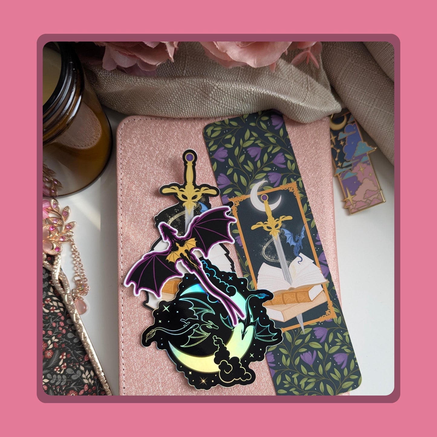 Holographic Bookish Stickers, ACOTAR Inspired 2" Or 3" Waterproof