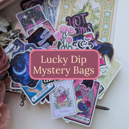 Cozy Bookish Sticker Bag - Romantasy Bookmark & Sticker Lucky Dip