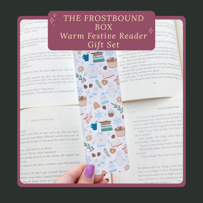 The Frostbound Box | Warm Festive Reader Gift Set | Bookish Candle Keychain Holiday Bookmark, Soft Cozy Evening Experience