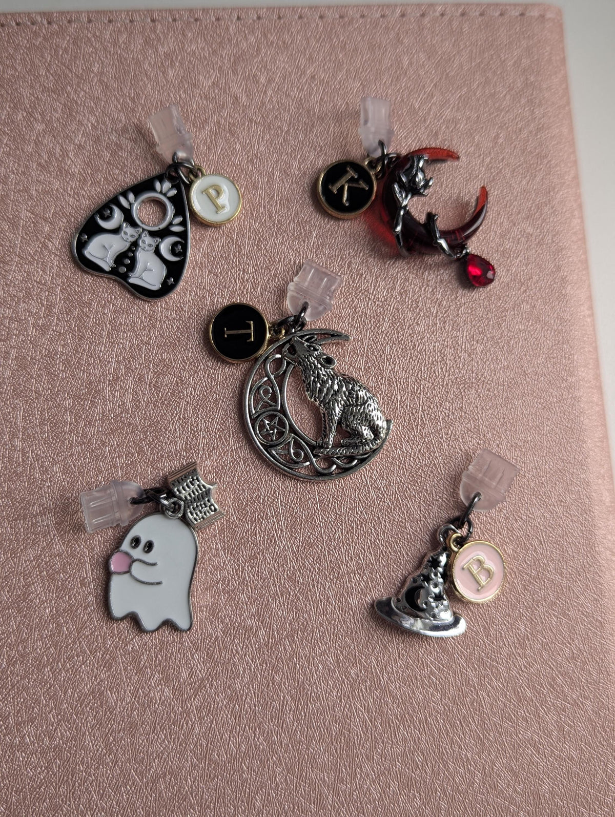 Custom Spooky & Witchy USB C Dust Plugs | Letter, Charm or Combo Change Available | eReader or Kindle, Kobo Bookstagram Gift