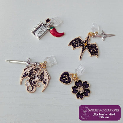 USB C Dust Plug, Zodiac Dragon Kindle E-Reader Charm, Zinc Alloy.