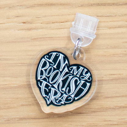 In my Bookish Era Heart Kindle Acrylic Grip & Matching Dust Plug Bundle | Phone or E-Reader Handle Reader Gift