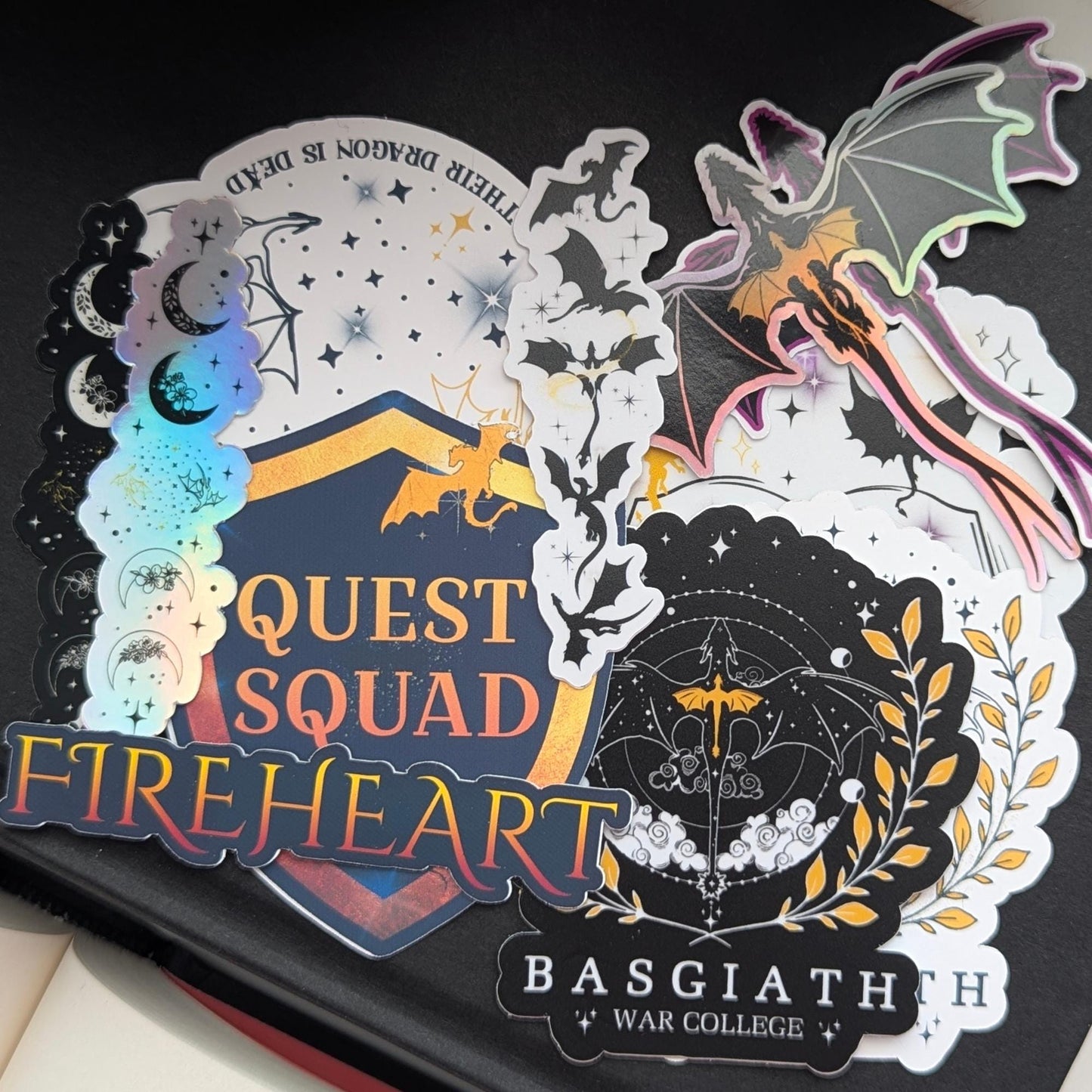 fourth wing vinyl stickers, 50 PCS Bookish Decal Pack, 3in Sizes.