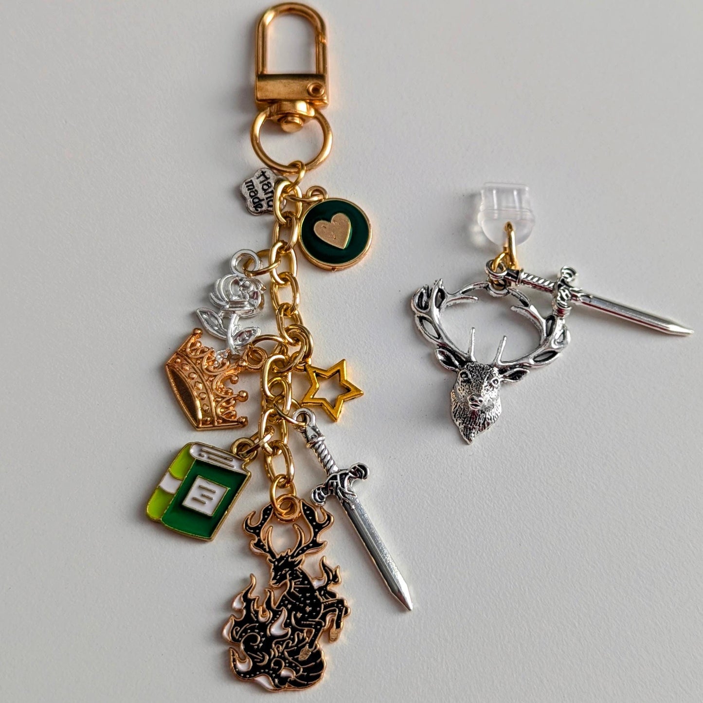 Throne Of Glass Keychain, Terrasen Stag Crest Charm Bundle +Plug!