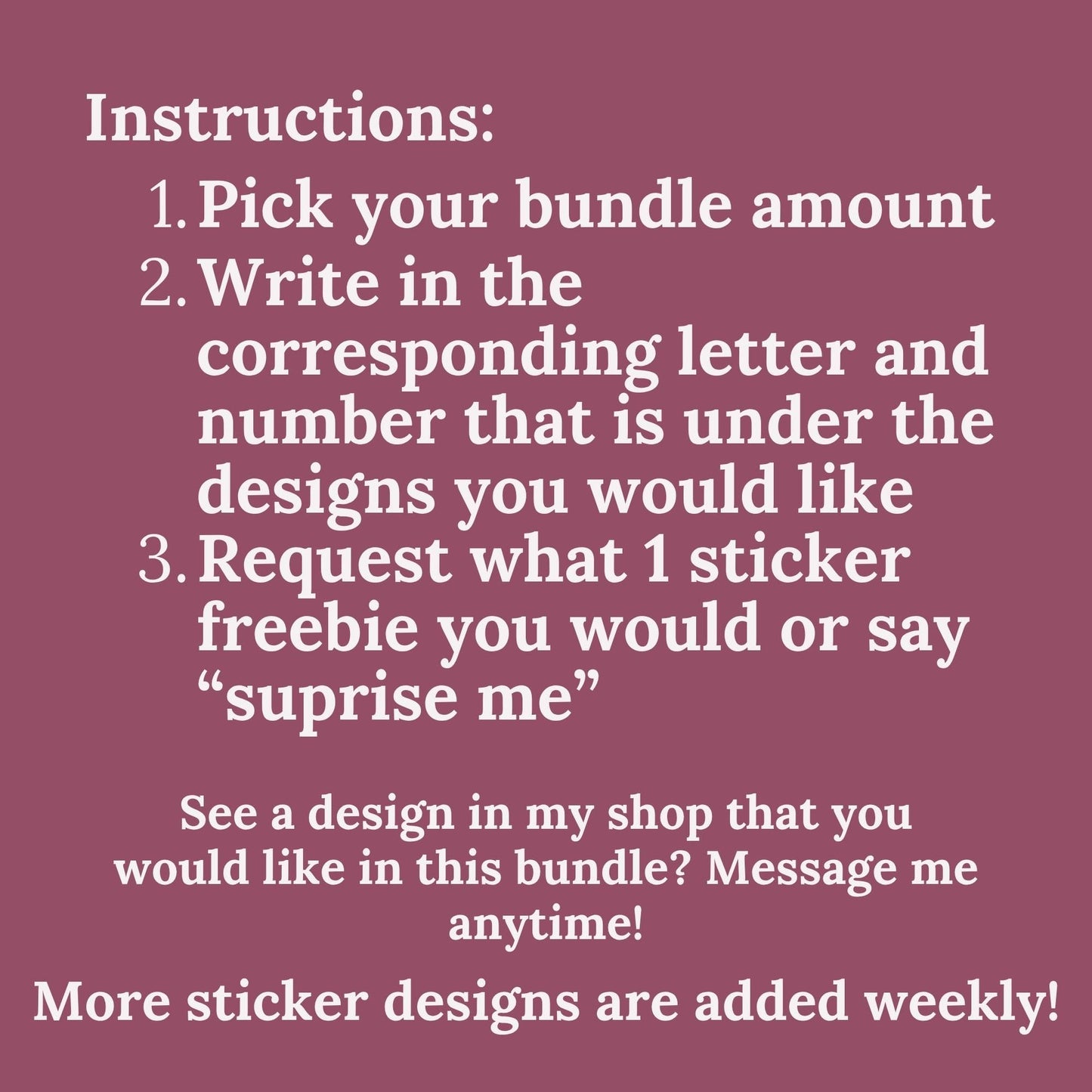 Custom Pick your Own Bundle Sticker Pack