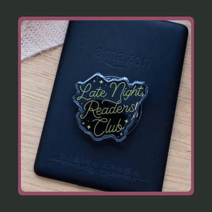 Acrylic Kindle Grip Late Night Readers Club Grip & Sticker Bundle