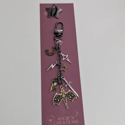Romantasy E-Reader Accessories', Dragon Charm Keychain Bundle Set