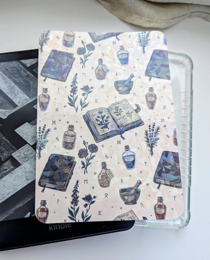 Witch's Apothecary Kindle Insert Bundle | Hand Drawn Botanical Fantasy Reader Gift | Handmade Laminated Photo Paper Insert
