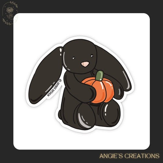 Autumn Cozy Bunny Matte Sticker