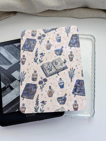 Witch's Apothecary Kindle Insert Bundle | Hand Drawn Botanical Fantasy Reader Gift | Handmade Laminated Photo Paper Insert