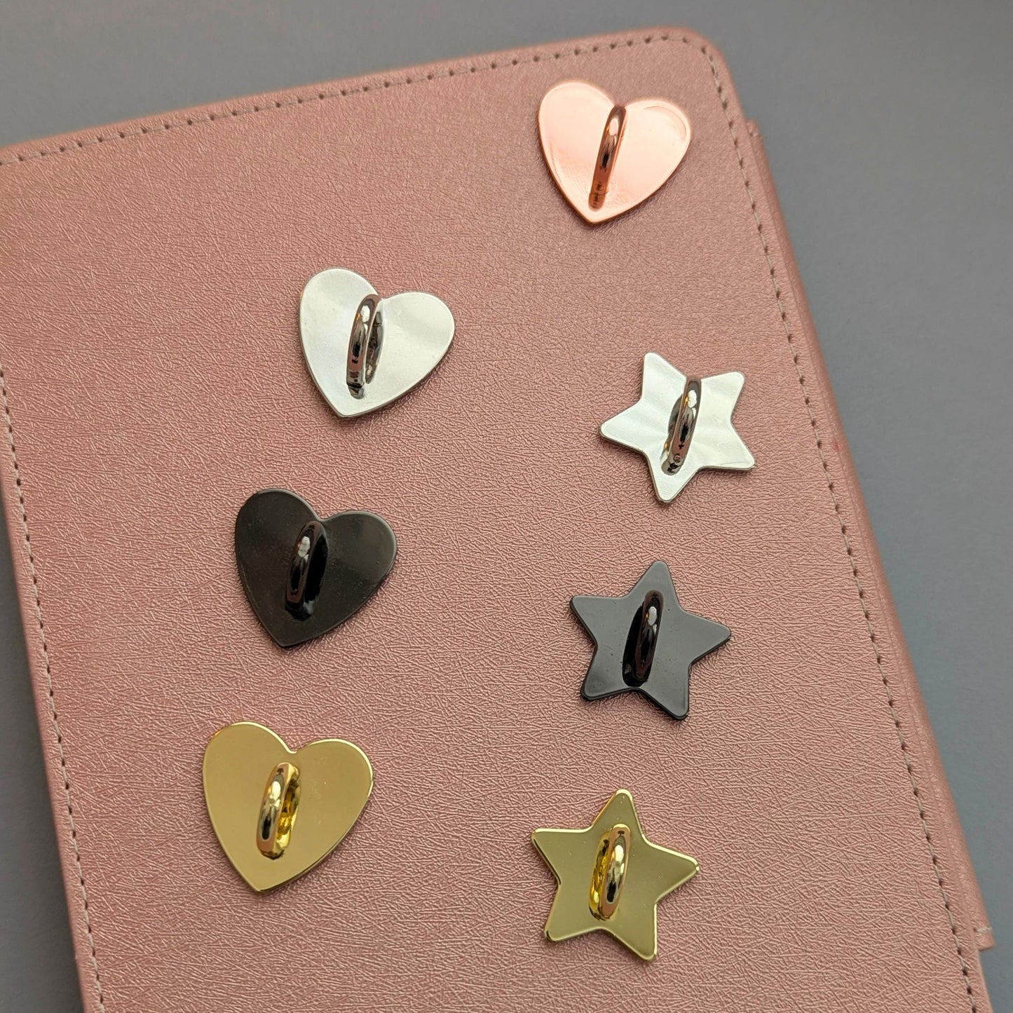 Kindle Adhesive Charm, Custom Heart Or Star Metal Reader Tag Minis