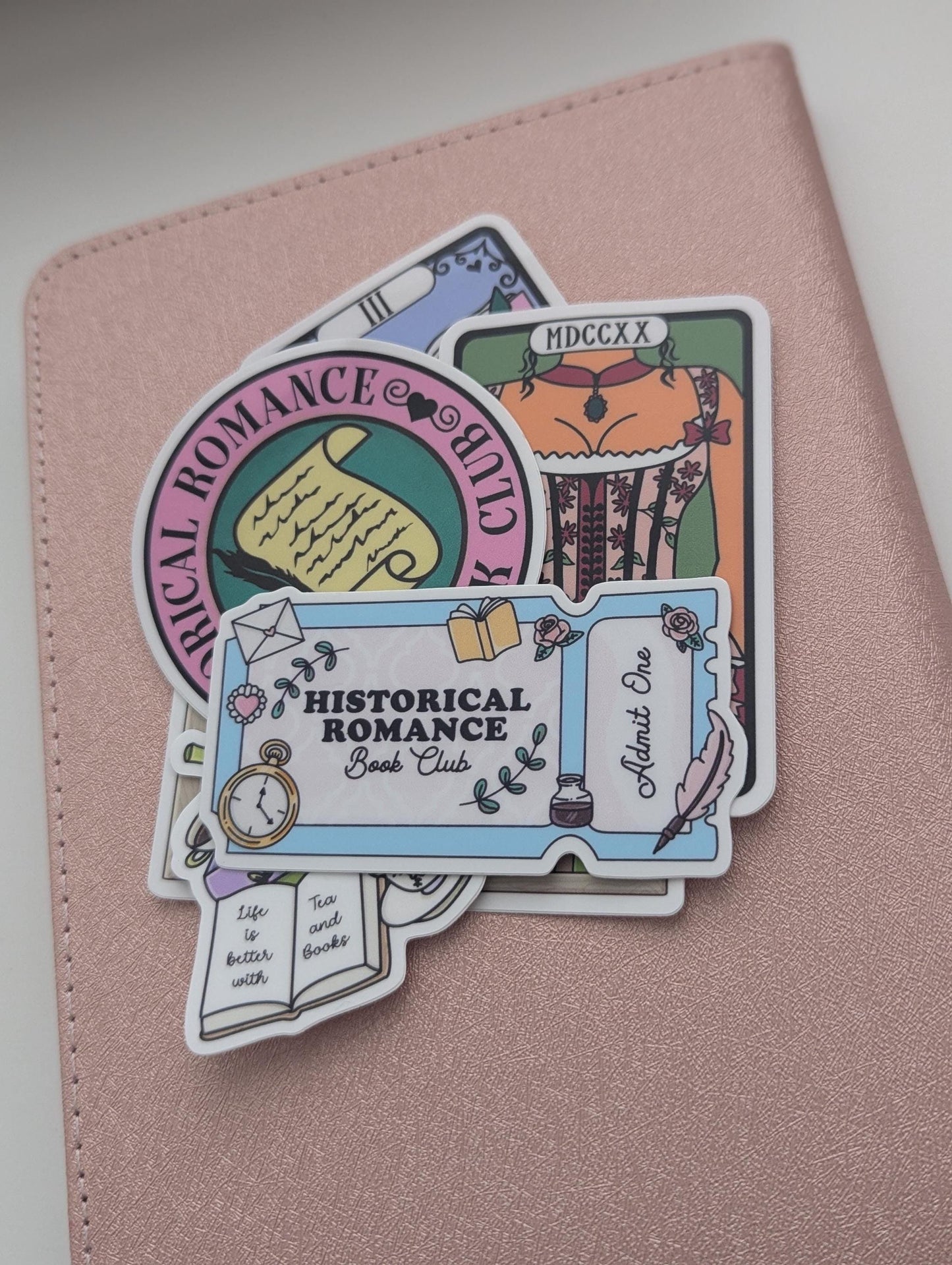 bookish stationery bundle, Historical Romance Tarot Sticker Set7pc