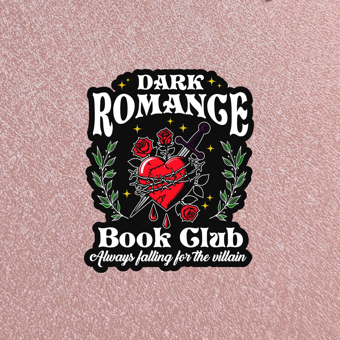 Dark Romance Sticker, Book Club Villain 3" Waterproof Matte Safe.