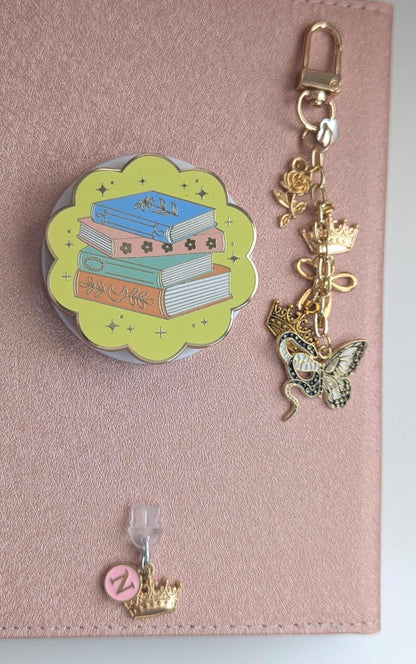Charm Keychain Mystery Grab Bag | Romantasy Bookish Gift Set, Surprise Charm Keychains Stickers, Dragon Reader Gift
