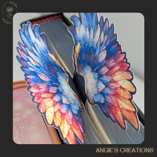 3D Angel Wings Bookmark: Handmade Die Cut Book Decor
