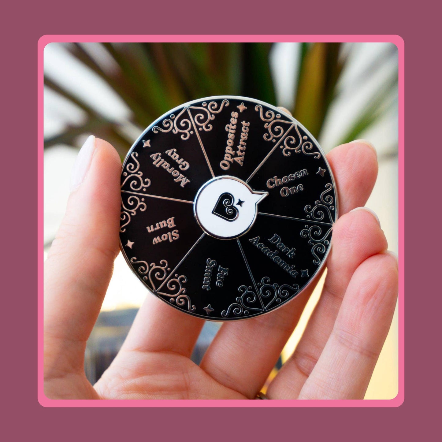 Book Trope Enamel Pin', Spinning Romance Pin Bundle, Sticker Set!