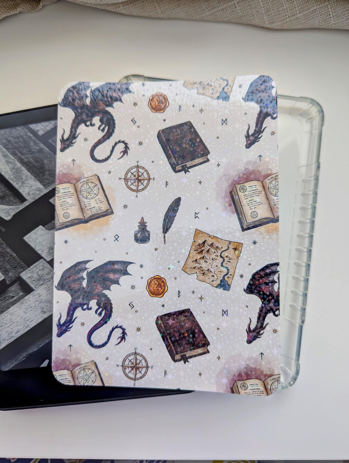 Spellbooks & Dragon Kindle Handmade Insert Bundle | Night Court Reader Gift, Laminated Photo Paper