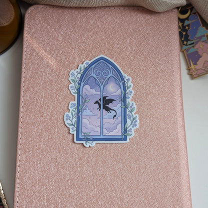 Dragon Window Sticker, Blue Arch 3" HD Waterproof Dishwasher Safe