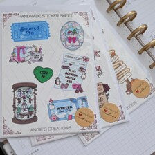 Bookish Winter Handmade Sticker Sheet | Snowed In Book Club