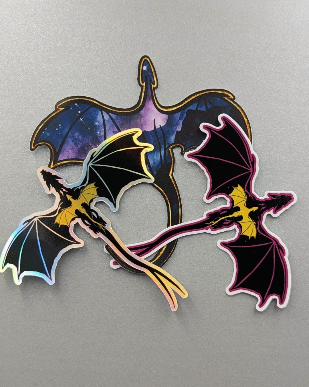 Fourth Wing Andarna & Tairn Waterproof Sticker | 3” Silver Holographic or Glossy| Bookstagram, BookTube Gift