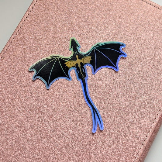 Fourth Wing Andarna & Tairn Waterproof Sticker | 3” Silver Holographic or Glossy| Bookstagram, BookTube Gift