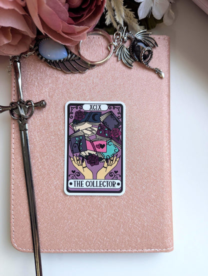 The Collector Tarot Card Sticker, 3" Waterproof Dishwasher Safe Smooth Matte Decals, Romantasy Book Lover Reader Gift, Hand Drawn Artwork