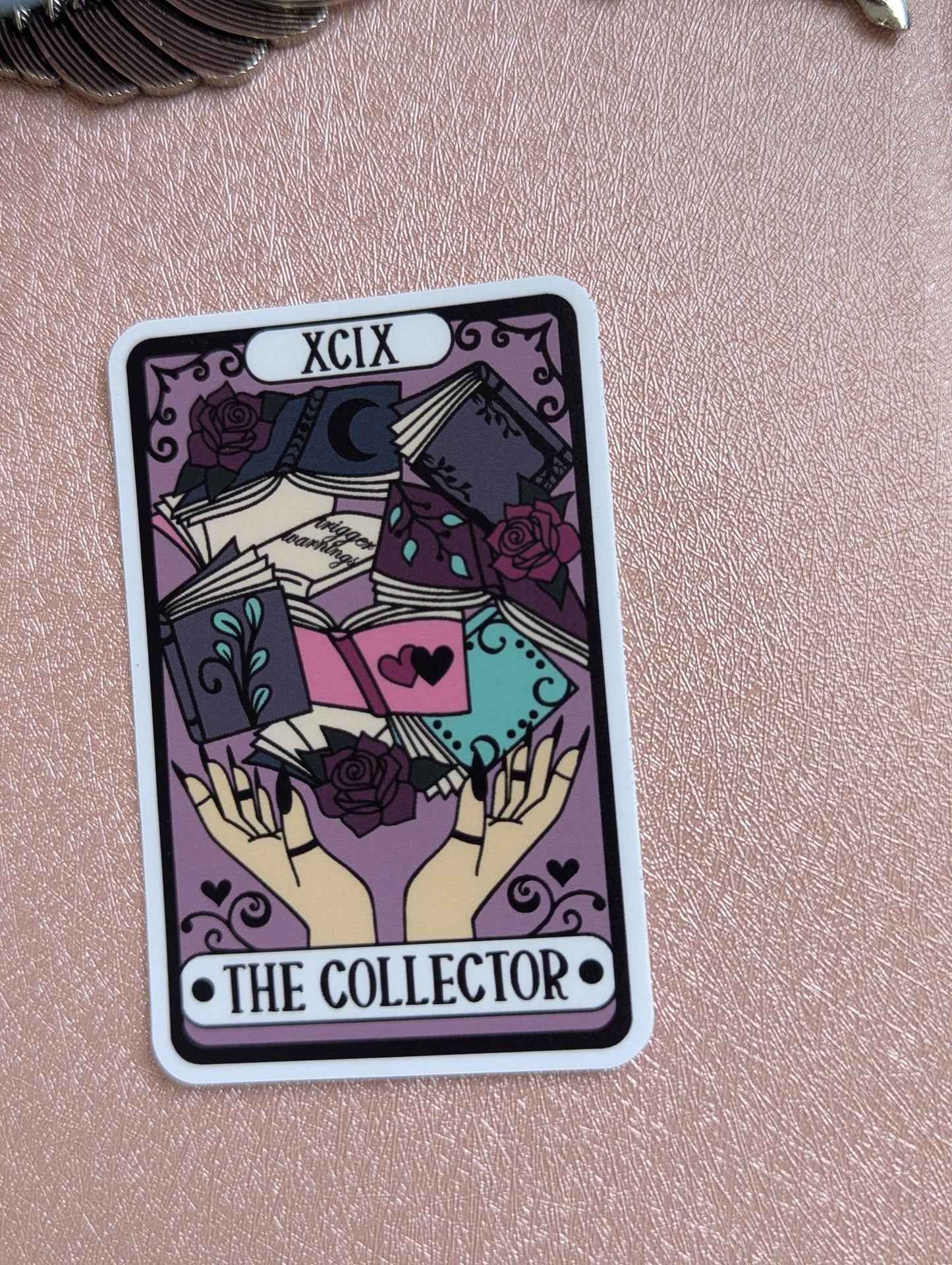 The Collector Tarot Card Sticker, 3" Waterproof Dishwasher Safe Smooth Matte Decals, Romantasy Book Lover Reader Gift, Hand Drawn Artwork