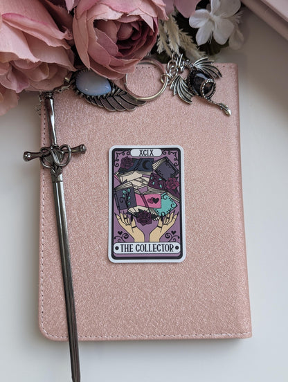 The Collector Tarot Card Sticker, 3" Waterproof Dishwasher Safe Smooth Matte Decals, Romantasy Book Lover Reader Gift, Hand Drawn Artwork