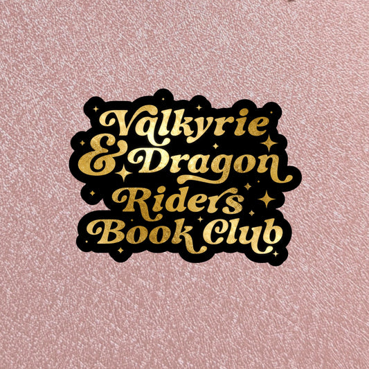 Valkyrie & Dragon Riders Book Club Sticker, 3" Waterproof Dishwasher Safe Smooth Matte Decals, Fourth Wing Iron Flame Reader, Hand Drawn