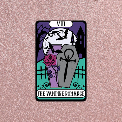 Vampire Romance Tarot Card Sticker, Hearth & Hallow Collection, 3" Waterproof Dishwasher Safe