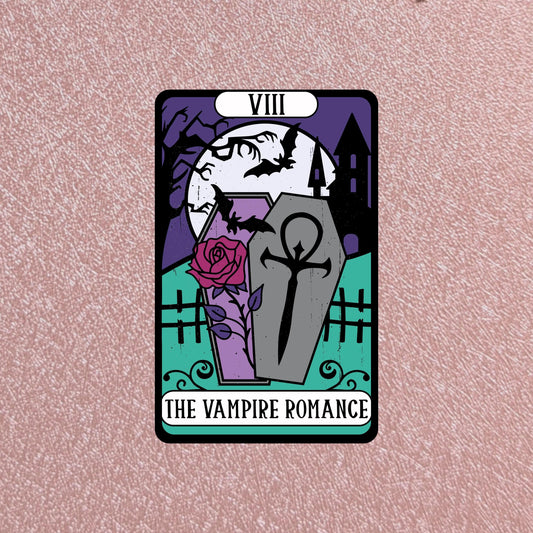 Vampire Romance Tarot Card Sticker, Hearth & Hallow Collection, 3" Waterproof Dishwasher Safe